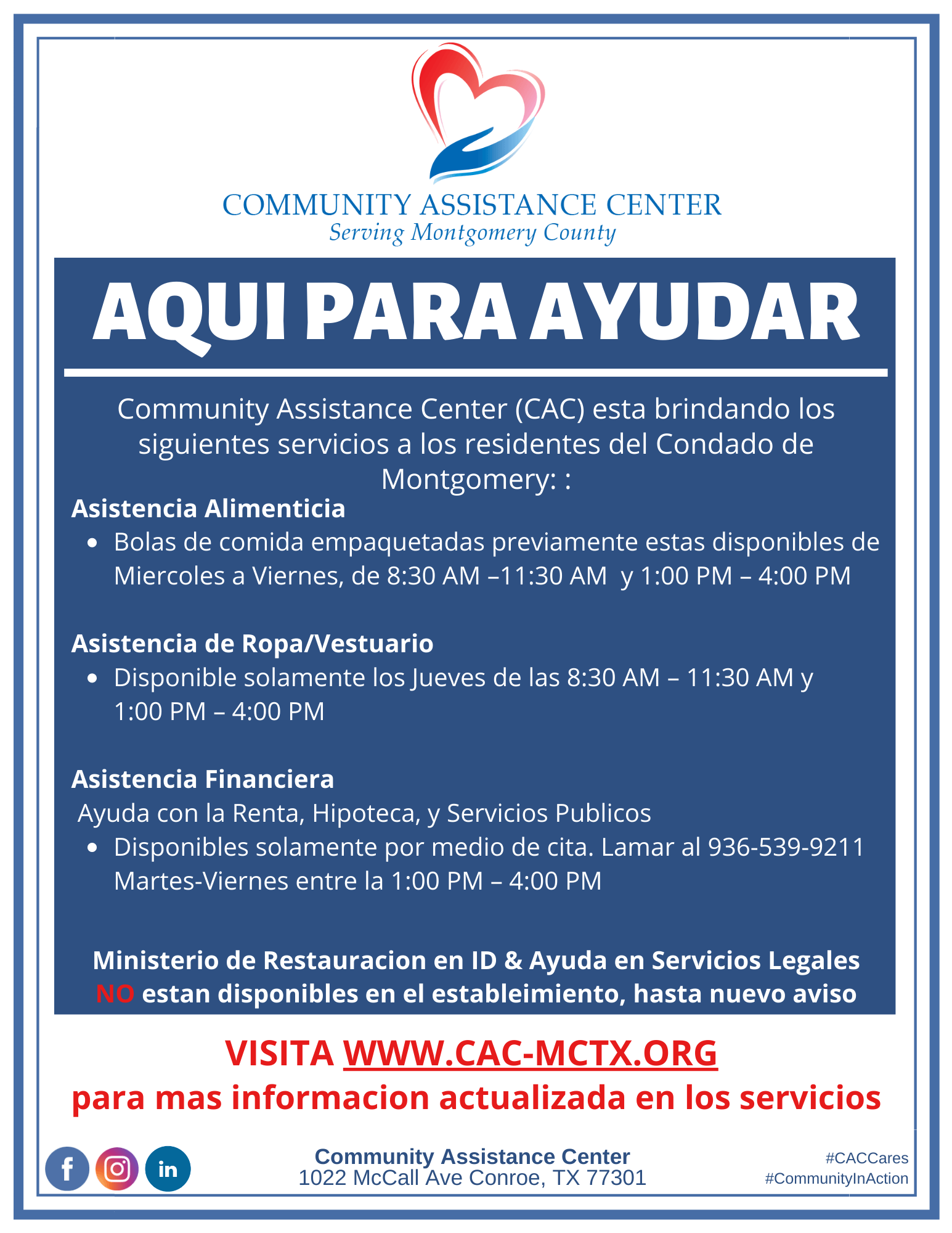 Spanish- CAC is Here to Help 082020 Spanish- CAC is Here to Help 082020